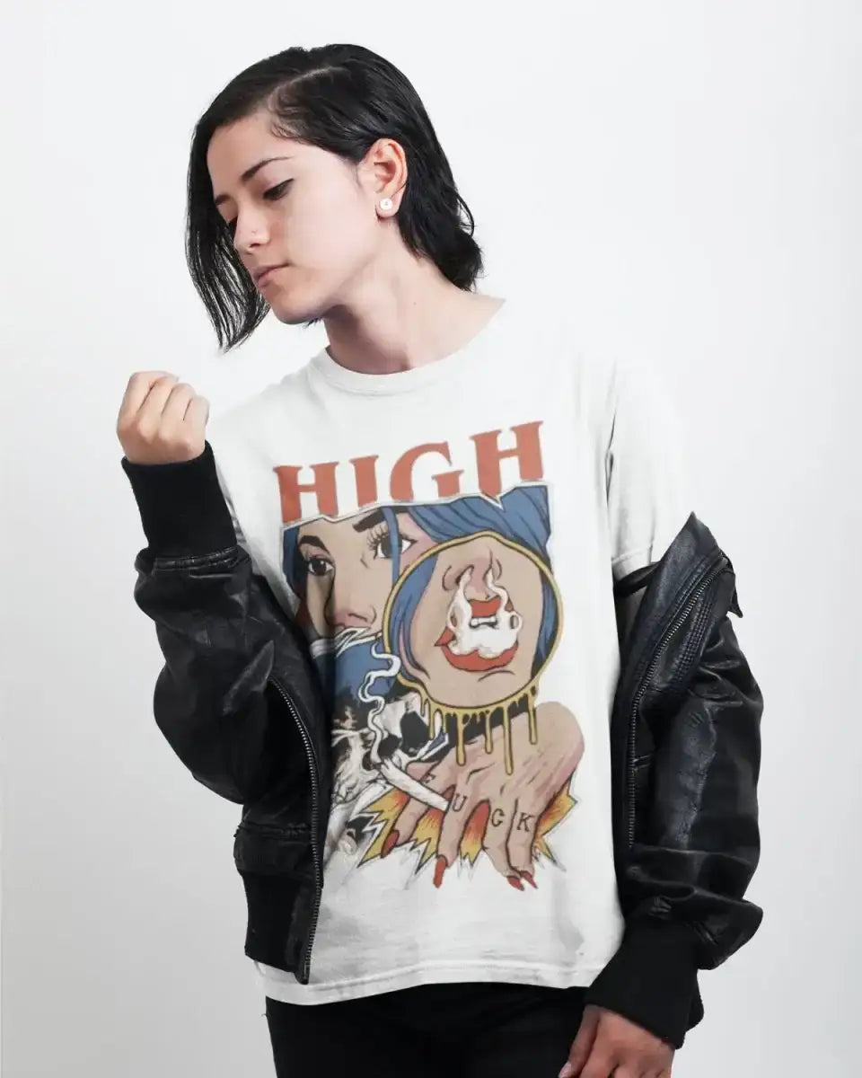 T116 - T-shirt - High As Fxxk - Funny Outfits