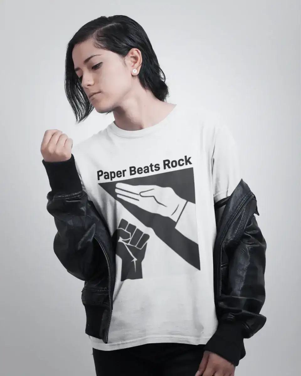 T321 - T-shirt - Paper Beats Rock - Funny Outfits