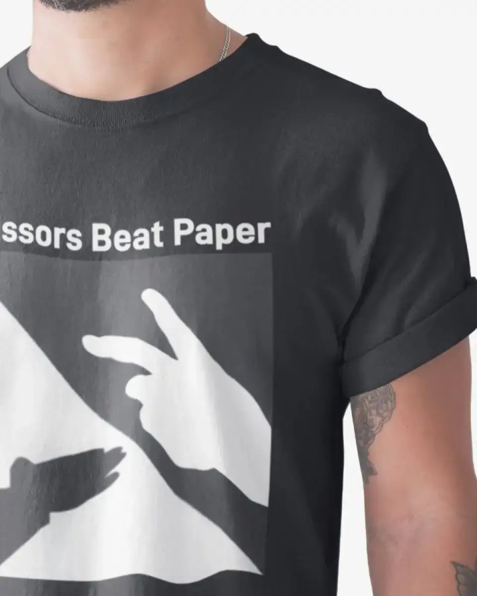 T322 - T-shirt - Scissors Beat Paper - Funny Outfits