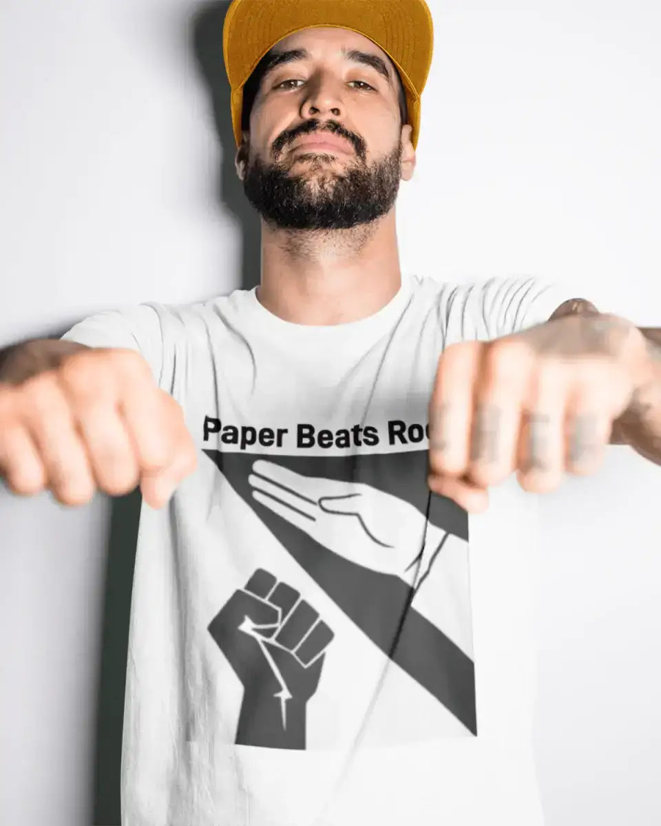 T321 - T-shirt - Paper Beats Rock - Funny Outfits